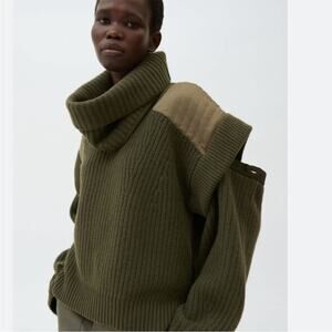 Marfa Stance Convertible Rib Crew Cashmere Sweater White Ivory XXS